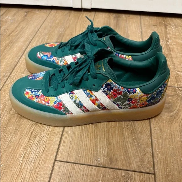 Adidas Sambae Liberty London Floral shoes women’s 10 - Picture 2 of 5